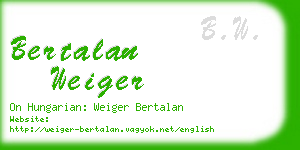 bertalan weiger business card